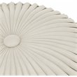 Simpli Home Renee Boho Round Pouf in Cream Velvet Fabric