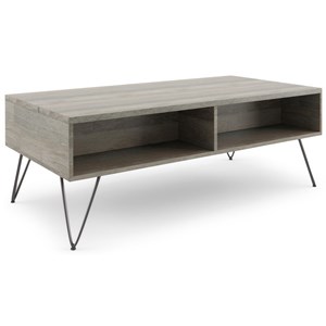 Simpli Home Hunter Mango Wood 48&quot RectangleLift Top Coffee Table in Gray