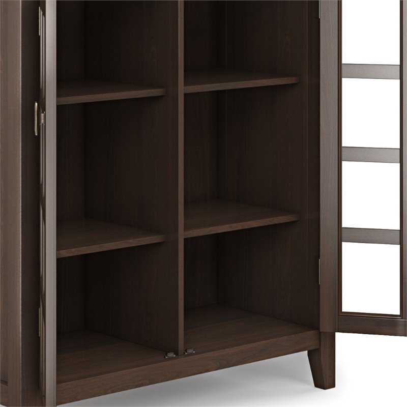 Simpli Home Artisan Medium Storage Cabinet in Tobacco Brown