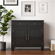 Connaught 40 inch Wide Solid Wood Traditional Entryway Storage Cabinet in Black