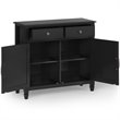 Connaught 40 inch Wide Solid Wood Traditional Entryway Storage Cabinet in Black