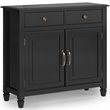 Connaught 40 inch Wide Solid Wood Traditional Entryway Storage Cabinet in Black