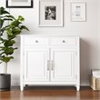 Connaught 40 inch Wide Solid Wood Traditional Entryway Storage Cabinet in White
