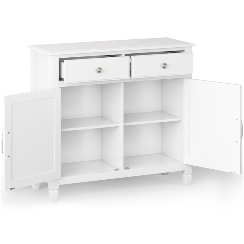 Connaught 40 inch Wide Solid Wood Traditional Entryway Storage Cabinet in White