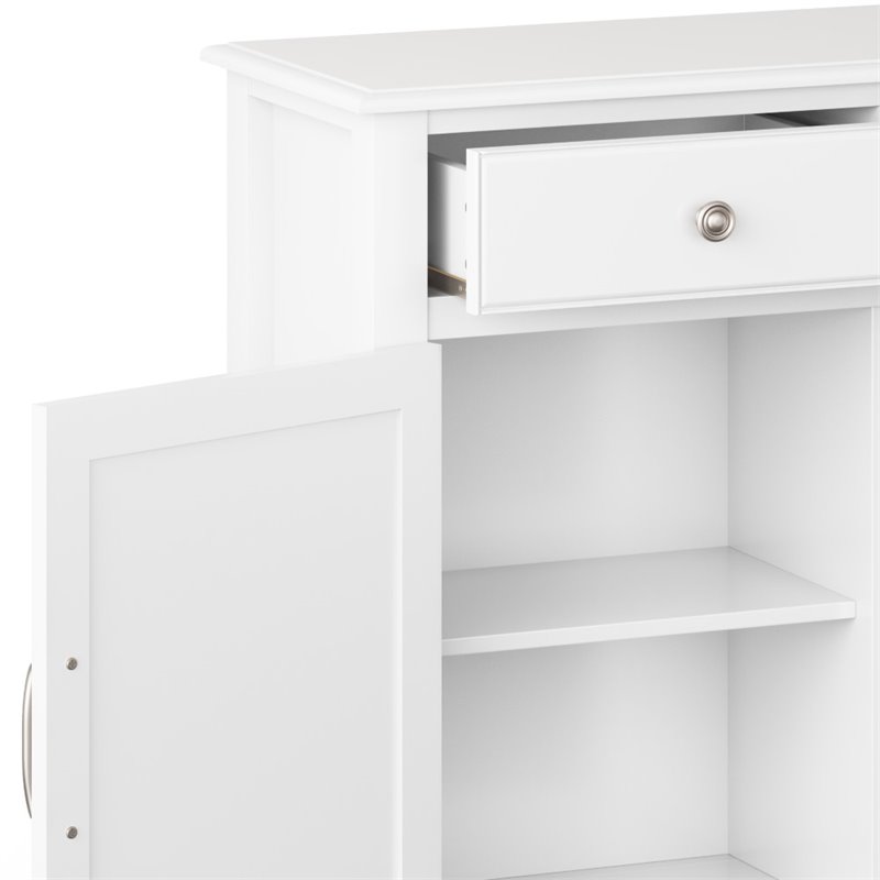 Connaught 40 inch Wide Solid Wood Traditional Entryway Storage Cabinet in White