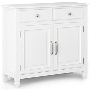 Connaught 40 inch Wide Solid Wood Traditional Entryway Storage Cabinet in White