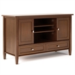 Simpli Home Warm Shaker Wood TV Media Stand in Brown For TVs up to 50