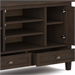 Simpli Home Warm Shaker Wood TV Media Stand in Brown For TVs up to 50