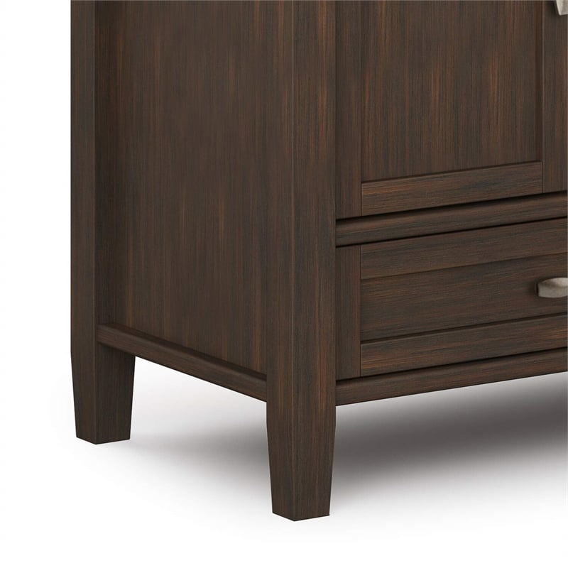 Simpli Home Warm Shaker Wood TV Media Stand in Brown For TVs up to 50
