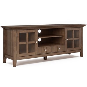Simpli Home Acadian Wood 60&quot Transitional TV Media Stand in Rustic Natural Brown For TVs up to 65&quot