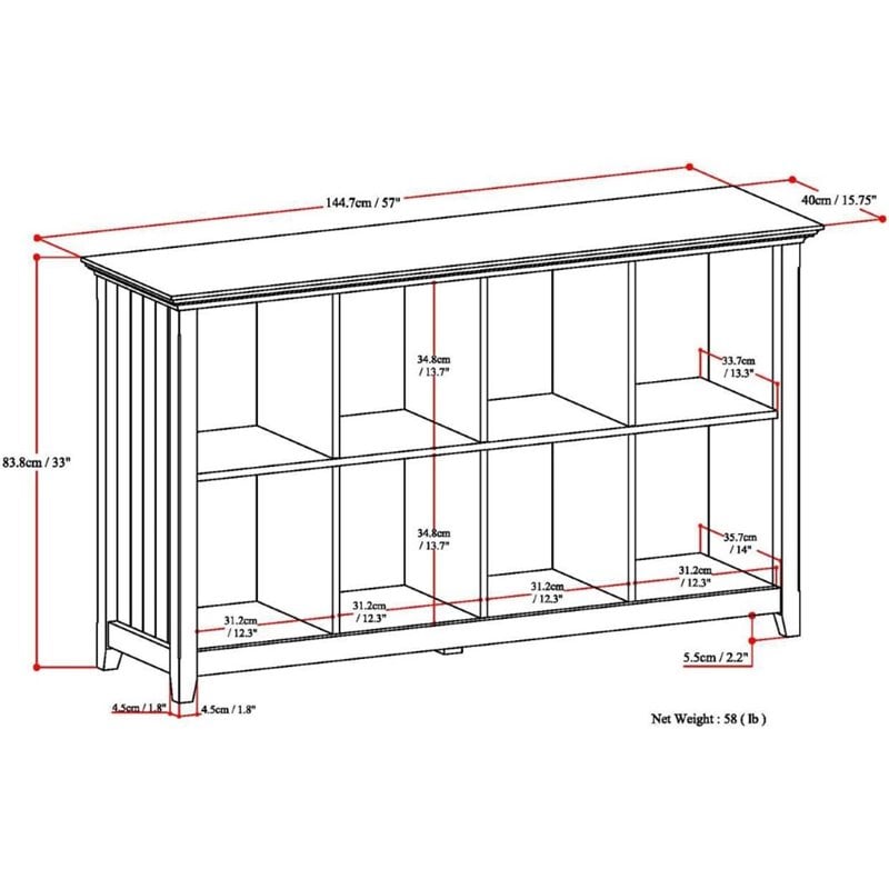 Simpli Home Acadian Wood 8 Cube 57