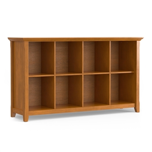 Simpli Home Acadian Wood 8 Cube 57&quot Sofa Table in Light Golden Brown