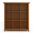 Simpli Home Acadian Wood 9 Cube Bookcase and Unit in Light Golden Brown