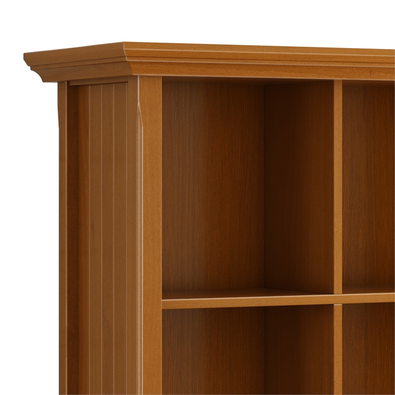 Simpli Home Acadian Wood 9 Cube Bookcase and Unit in Light Golden Brown