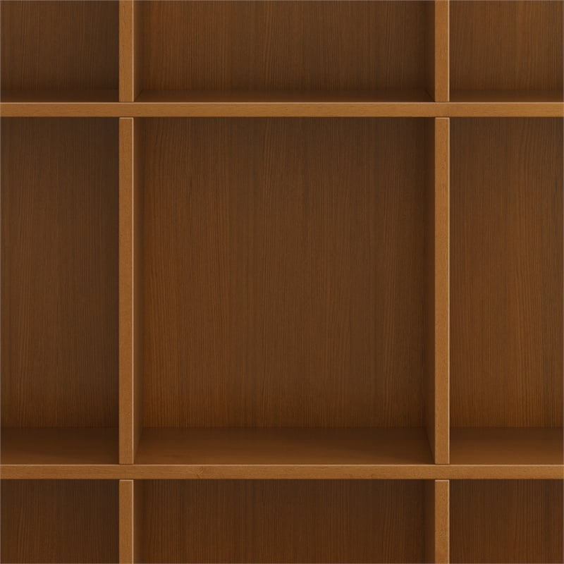 Simpli Home Acadian Wood 9 Cube Bookcase and Unit in Light Golden Brown