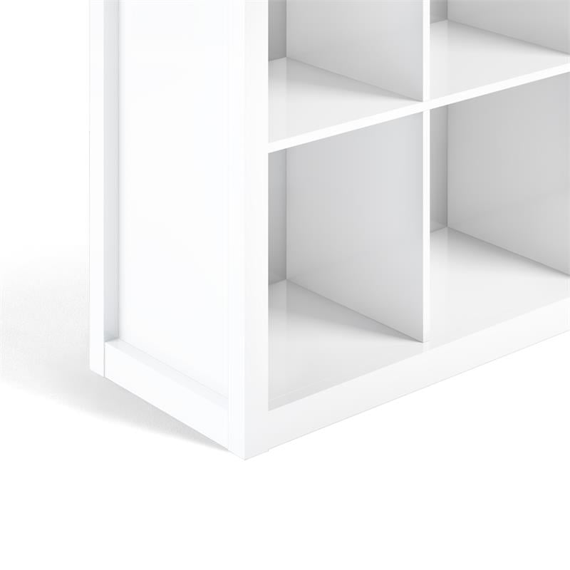 Simpli Home Artisan Wood Transitional 9 Cube Bookcase and Unit in White