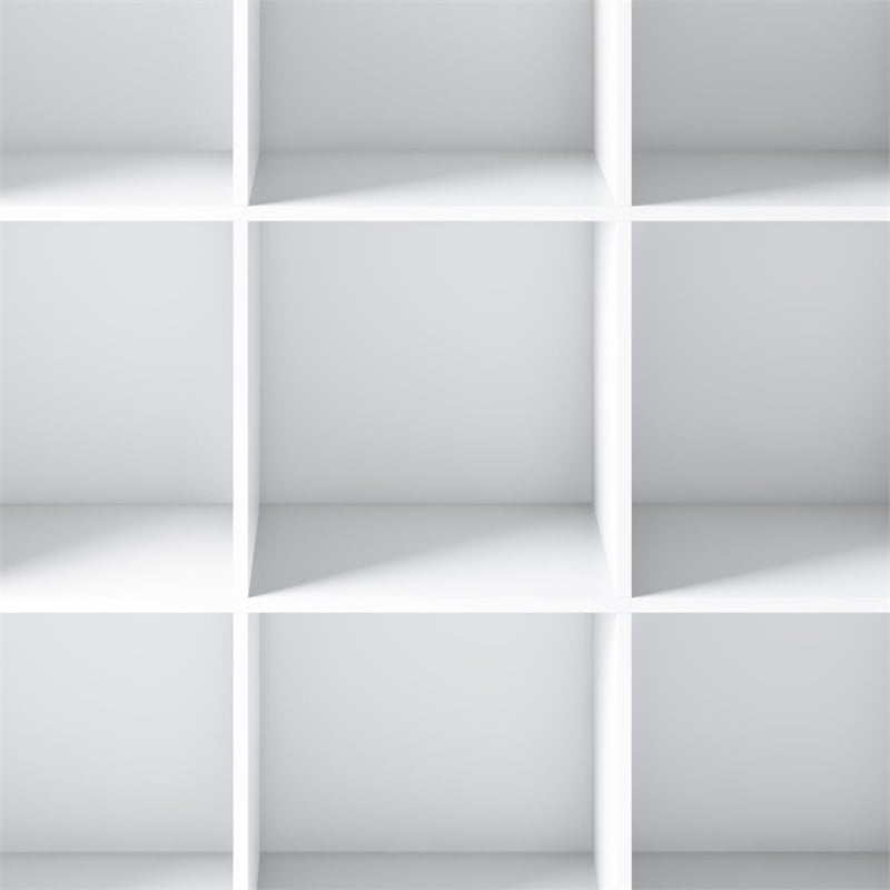 Simpli Home Artisan Wood Transitional 9 Cube Bookcase and Unit in White