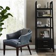 Simpli Home Sawhorse 4 Shelf Soild Wood Modern Ladder Bookcase in Black
