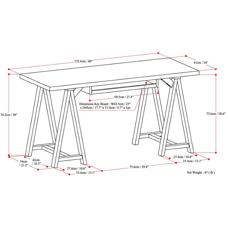 Simpli Home Sawhorse 60