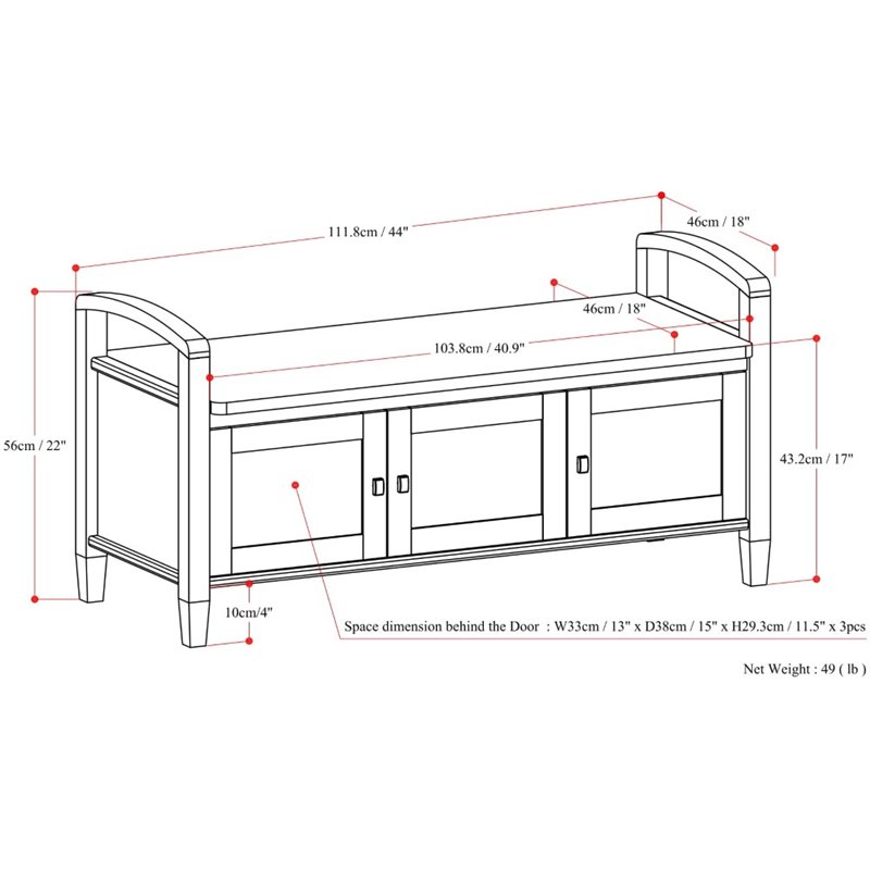 Simpli Home Warm Shaker Wood 44