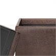 Rockwood Cube Storage Ottoman with Tray in Distressed Brown Faux Leather