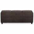 Simpli Home Avalon Faux Air Leather Storage Ottoman in Distressed Brown