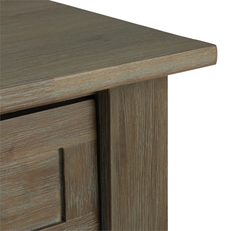 Simpli Home Monroe Solid Acacia Wood Square End Table in Distressed Gray