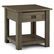 Simpli Home Monroe Solid Acacia Wood Square End Table in Distressed Gray