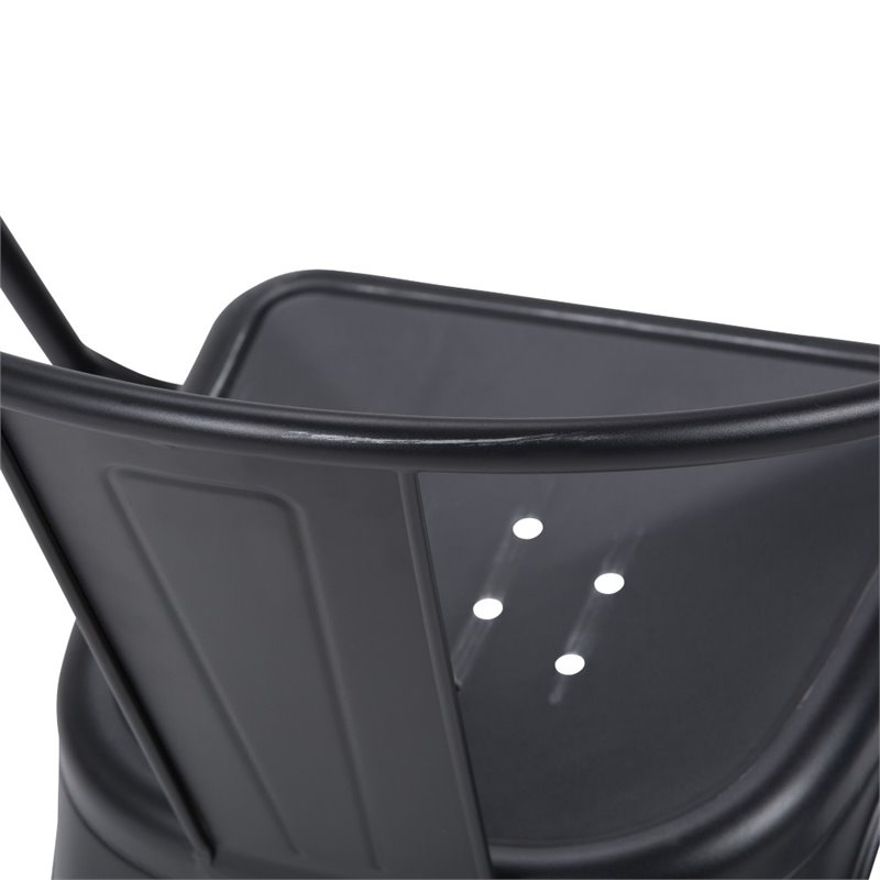 Simpli Home Larkin 7 Piece Solid Mango Wood Dining Set in Black and Silver