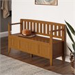 Simpli Home Brooklyn Solid Wood Entryway Storage Bench in Light Golden Brown