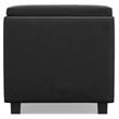 Simpli Home Avalon Faux Air Leather Rectangular Storage Ottoman in Black
