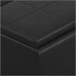 Simpli Home Avalon Faux Air Leather Rectangular Storage Ottoman in Black