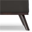Simpli Home Owen Faux Air Leather Coffee Table Storage Ottoman in Tanners Brown
