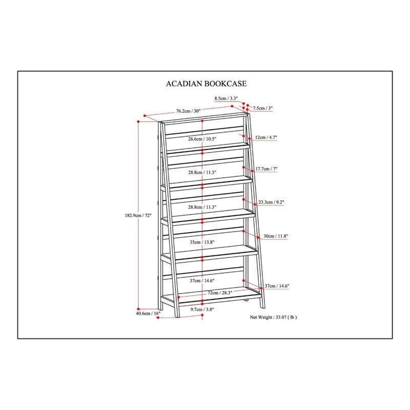 Simpli Home Acadian Solid Wood 72 