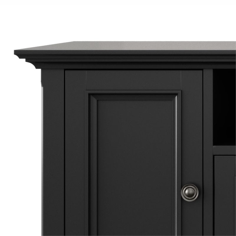 Amherst 72 inch Wide Solid Wood Transitional TV Stand in Black