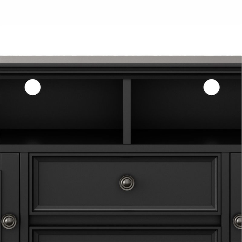 Amherst 72 inch Wide Solid Wood Transitional TV Stand in Black