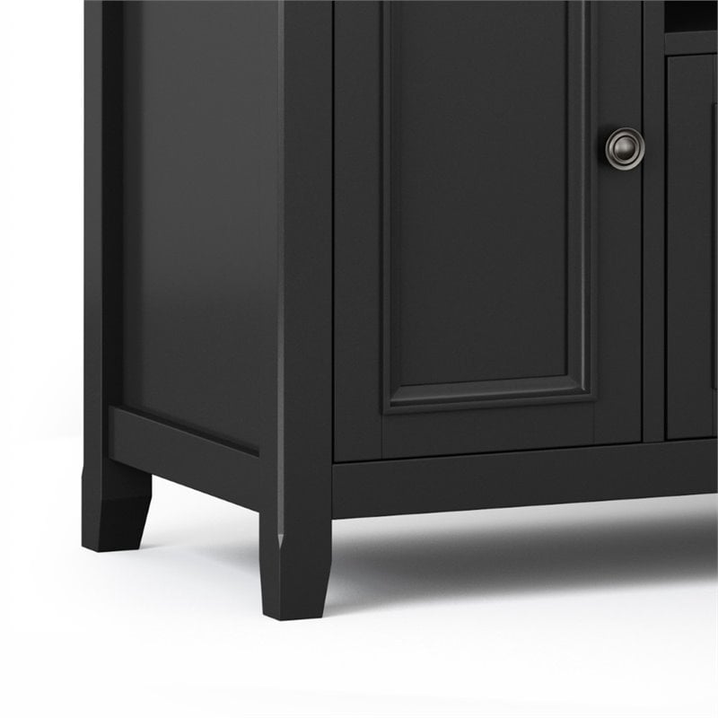 Amherst 72 inch Wide Solid Wood Transitional TV Stand in Black