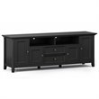 Amherst 72 inch Wide Solid Wood Transitional TV Stand in Black