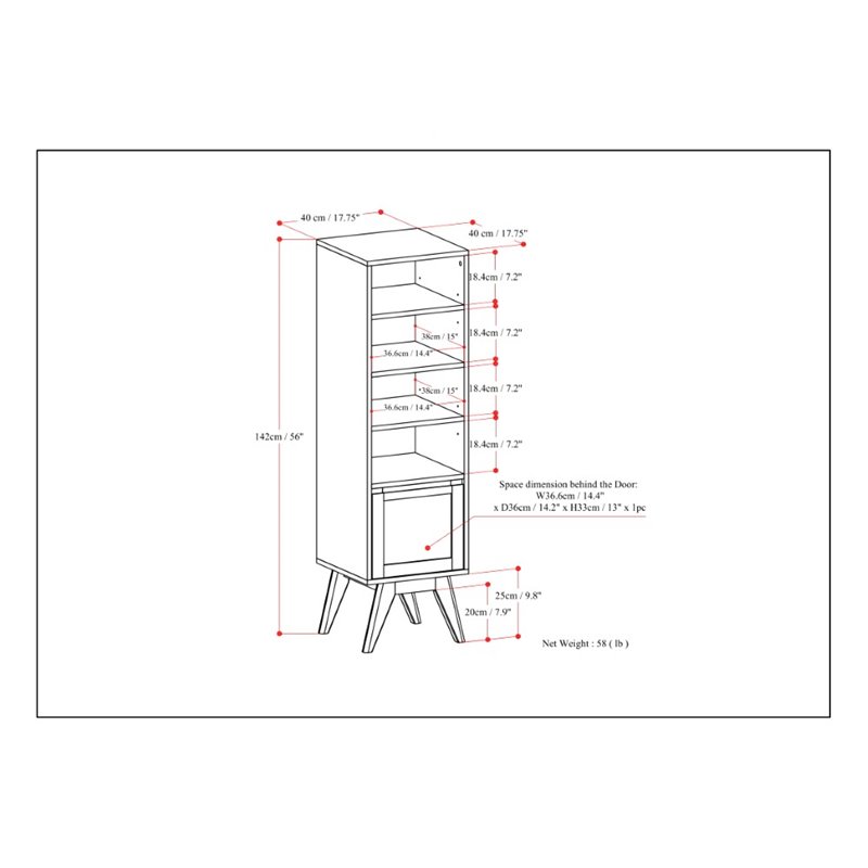 Simpli Home Draper 55.9 