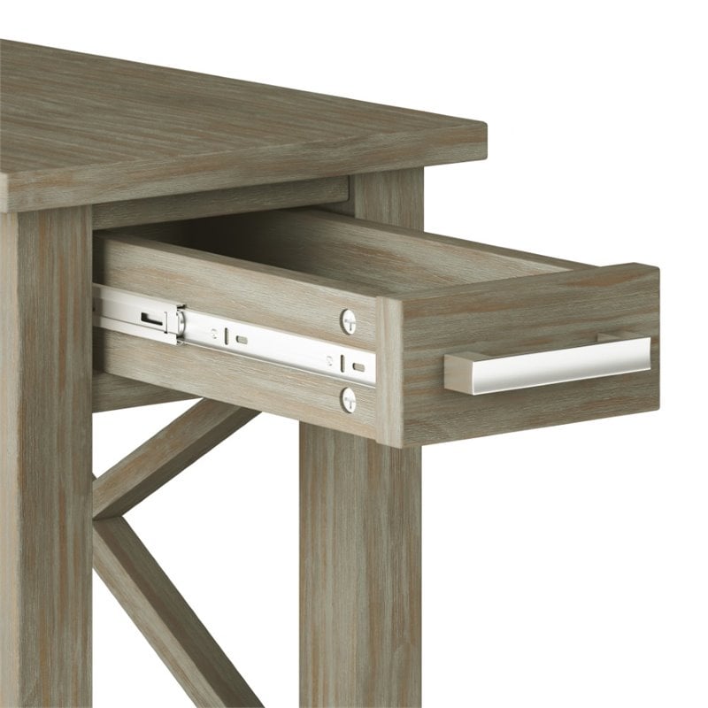 Simpli Home Kitchener Solid Wood Narrow Side Table in Gray