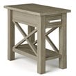 Simpli Home Kitchener Solid Wood Narrow Side Table in Gray