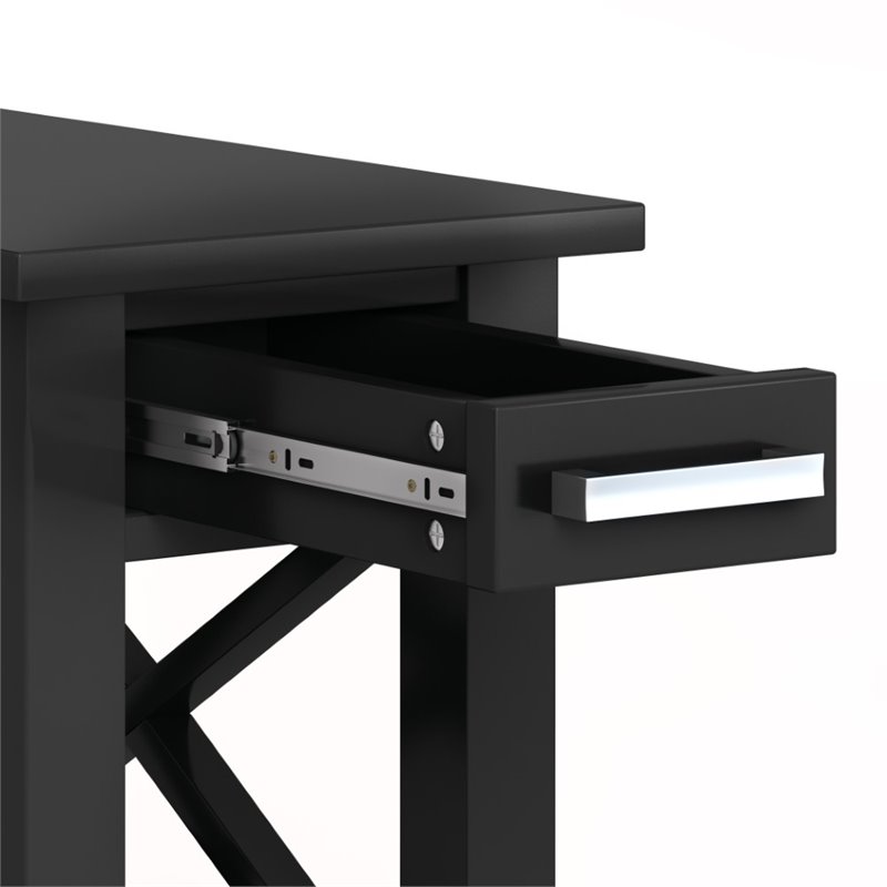 Simpli Home Kitchener Solid Wood Narrow Side Table in Black