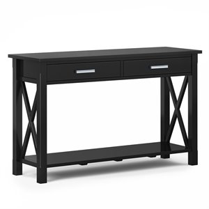 Simpli Home Kitchener 47&quot Solid Wood Console Table in Black