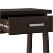 Simpli Home Sawhorse 1 Drawer Solid Wood Nightstand in Dark Chestnut Brown