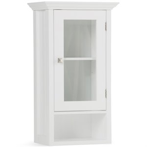 simpli home acadian contemporary wooden medicine cabinet in pure white