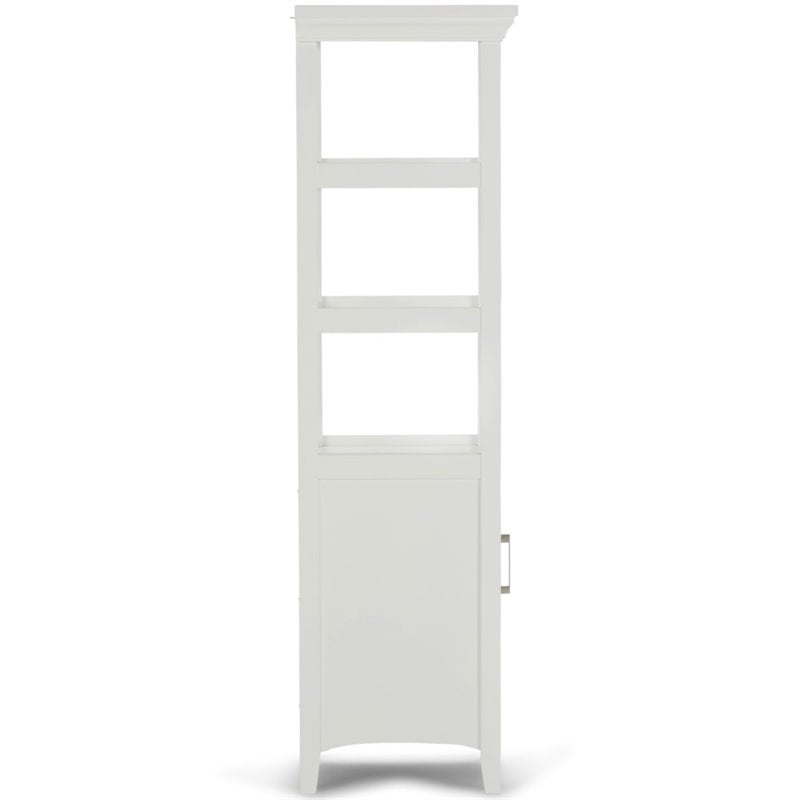 Simpli Home Avington Contemporary Wooden Bath Storage Tower in Pure White