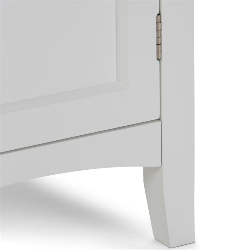 Simpli Home Avington Contemporary Wooden Bath Storage Tower in Pure White