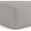 Simpli Home Nate Boho Square Pouf in Patterned Gray Melange Cotton