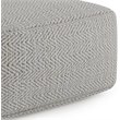 Simpli Home Nate Boho Square Pouf in Patterned Gray Melange Cotton
