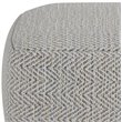 Simpli Home Nate Boho Square Pouf in Patterned Gray Melange Cotton